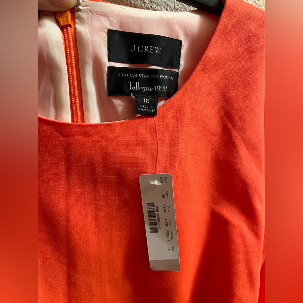 J. Crew Vibrant Orange Sheath Dress - Picture 4 of 4
